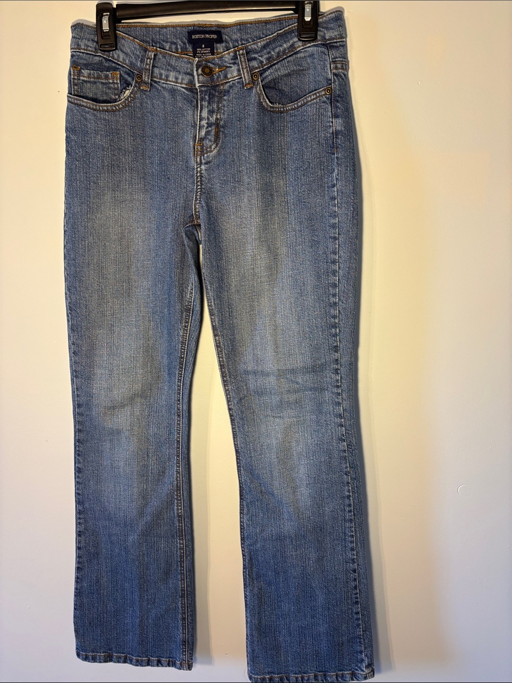 Boston Proper Medium Blue Wide-Leg Women's Jeans